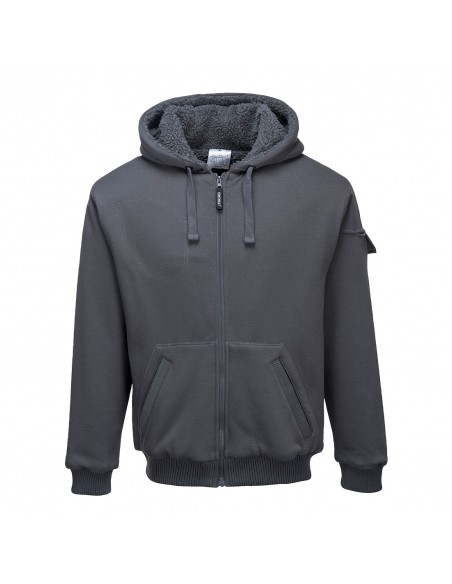 SweatShirt à capuche de travail avec doublure polaire Pewter Gris