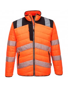 Portwest-Veste de travail haute visibilité doublé et rembourré PW3 Orange/Noir