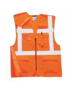 Portwest-Gilet haute visibilité de travail Executive Rail RIS Orange