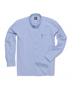 Portwest Chemise de service et travail Oxford manches longues Bleu