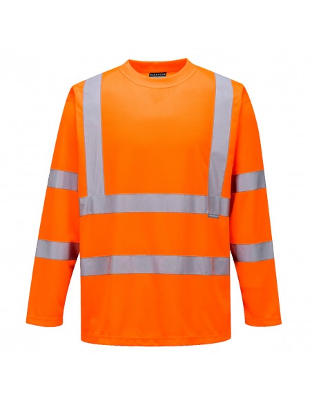 Portwest-T-shirt haute visibilité manches longues polyester respirant Orange