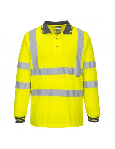 Portwest-Polo pro haute visibilité de travail manches longues Jaune