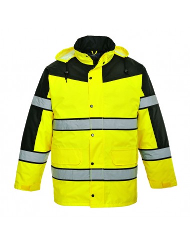 Portwest-Parka de travail haute visibilité élégante et imperméable Jaune