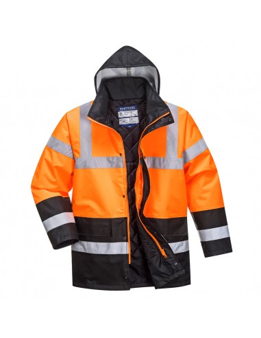 Portwest-Parka de protection haute visibilité imperméable bicolore Orange/Noir