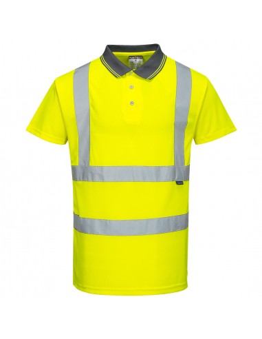 Portwest-Polo pro haute visibilité manches courtes de haute qualité Jaune