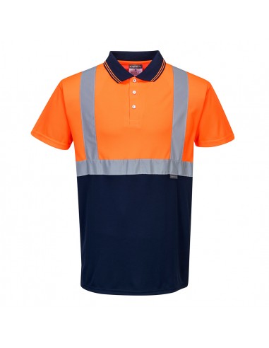 Portwest-Polo de sécurité haute visibilité style moderne bicolore Orange/Marine