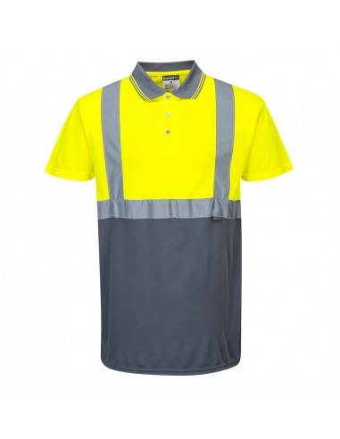 Portwest-Polo de sécurité haute visibilité style moderne bicolore Jaune/Gris