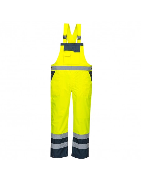 Portwest-Cotte multirisque haute visibilité imperméable Contrast non-doublée Jaune/marine