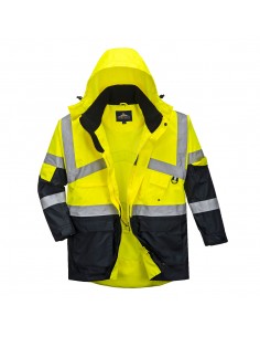 Portwest-Parka haute visibilité professionnelle à look moderne Orange/Marine 2