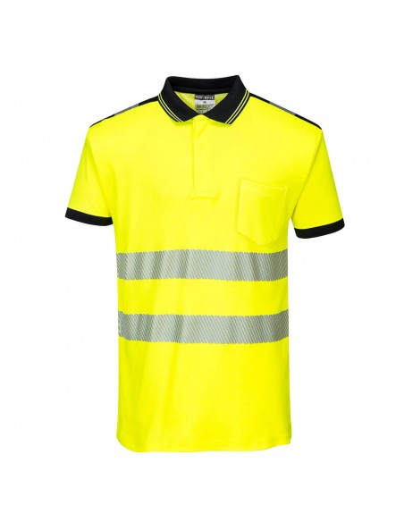 Portwest-Polo sans manche de travail haute visibilité pro PW3 Jaune/Noir
