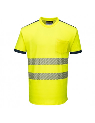 Portwest-T-Shirt haute visibilité de travail professionnel PW3 Jaune/Marine