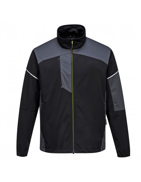 Portwest Blouson élégant Flex Shell PW3 résistant au vent et à l'eau Noir/Zoom Gris