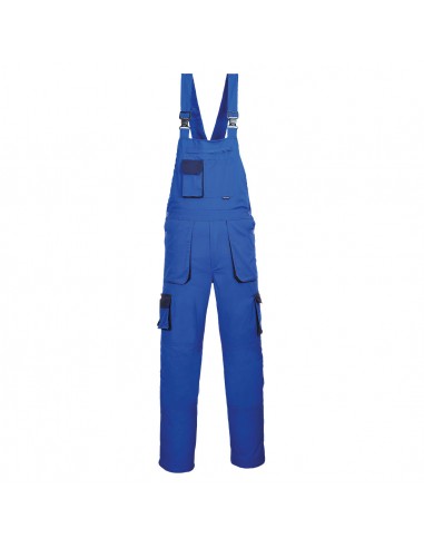 Portwest Salopette de travail en coton majoritaire confortable Bleu Roi