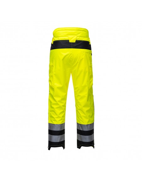 Portwest-Pantalon pro extrême haute visibilité imperméable coupe slim PW3 Jaune/Noir