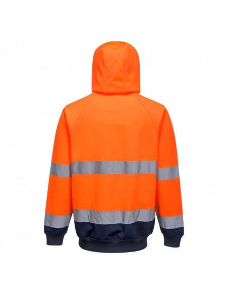 Portwest-Sweatshirt à capuche haute visibilité de travail bicolore-B316 Orange-Marine