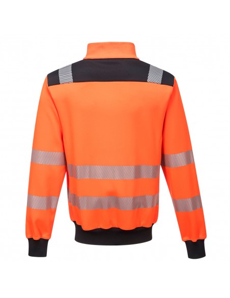Portwest-Sweatshirt protection haute visibilité pro zippé PW3 Orange/Noir