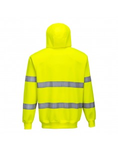 Portwest-Sweat haute visibilité de travail à capuche zippé stylé-B305 Jaune 2