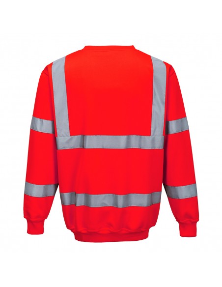 Portwest-Sweat haute visibilité de travail sans capuche extra doux-B303 Rouge