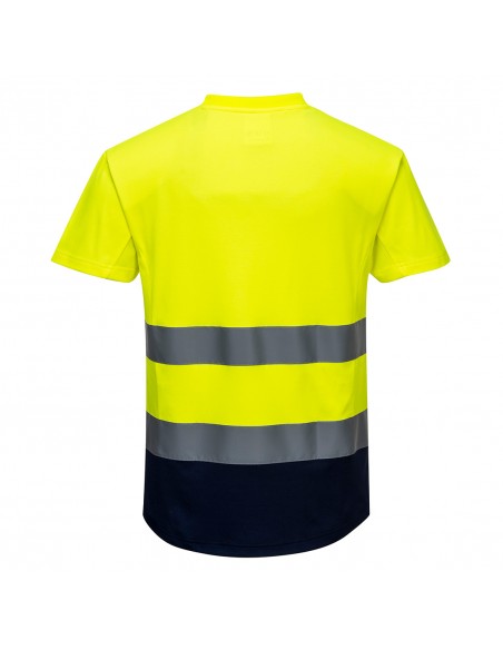 Portwest-Tee-shirt haute visibilité de travail Mesh bicolore Jaune/Marine