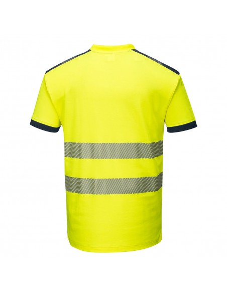 Portwest-T-Shirt haute visibilité de travail professionnel PW3 Jaune/Marine
