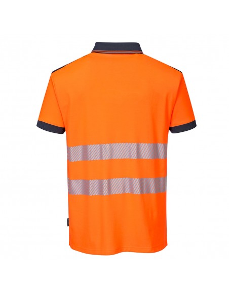 Portwest-Polo sans manche de travail haute visibilité pro PW3 Orange/Marine