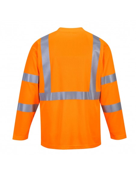 Portwest-Tshirt haute visibilité manches longues avec poche Orange