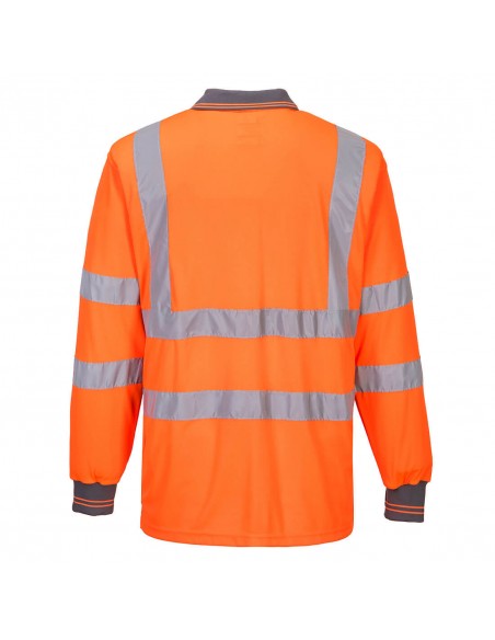 Portwest-Polo pro haute visibilité de travail manches longues Orange