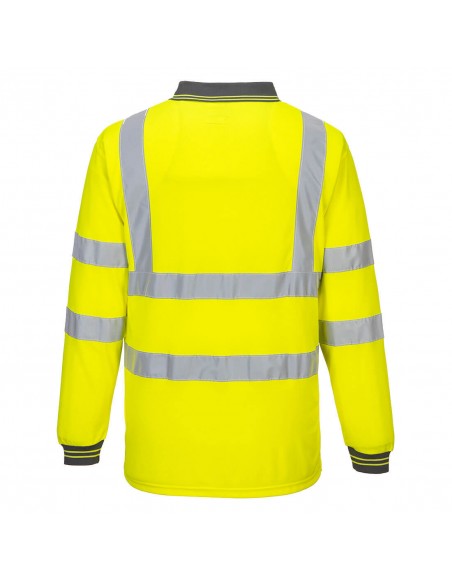 Portwest-Polo pro haute visibilité de travail manches longues Jaune