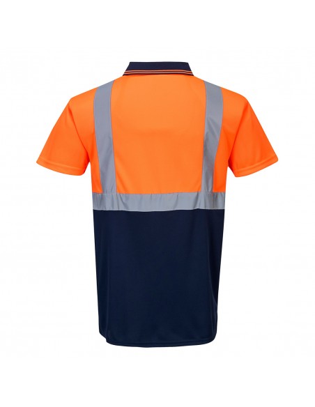 Portwest-Polo de sécurité haute visibilité style moderne bicolore Orange/Marine