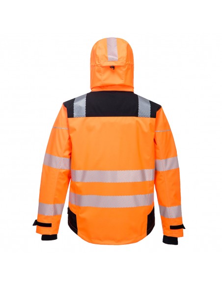 Portwest-Veste haute visibilité imperméable capuche détachable Extreme PW3 Orange/Noir