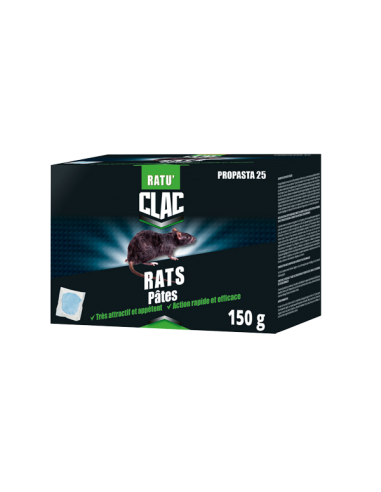 Clac Pâtes difenacoum très appétente spécial rats 150g