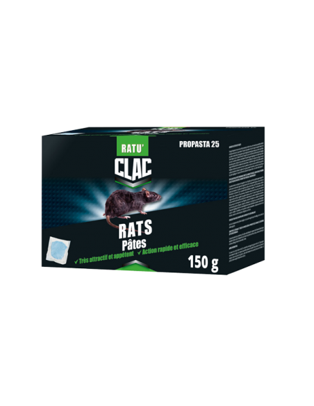 Clac Pâtes difenacoum très appétente spécial rats 150g