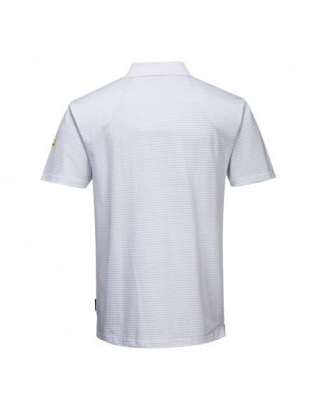 Portwest Polo de protection antistatique ESD ajusté et confortable Blanc