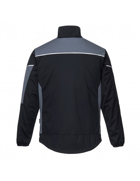 Portwest Blouson élégant Flex Shell PW3 résistant au vent et à l'eau Noir/Zoom Gris