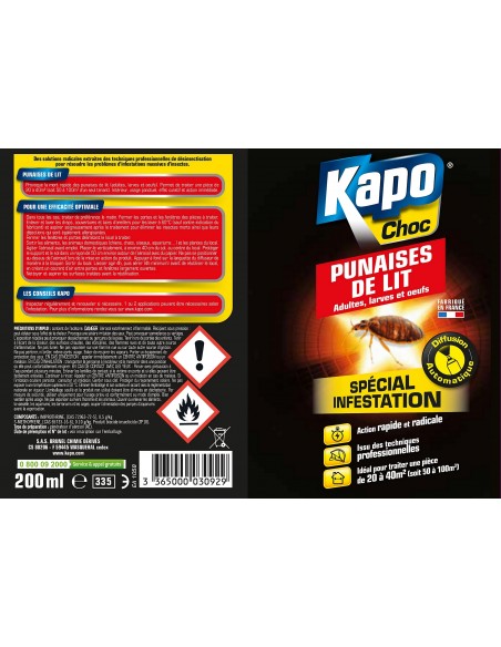 Kapo Aérosol spécial infestation radical punaises de lit 200ml