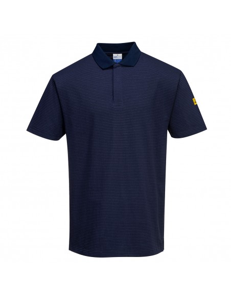 Portwest Polo de protection antistatique ESD ajusté et confortable Marine