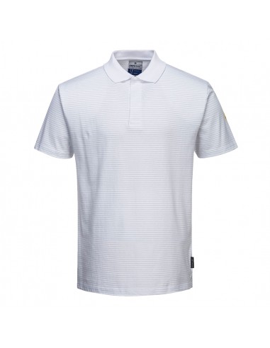 Portwest Polo de protection antistatique ESD ajusté et confortable Blanc