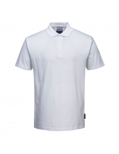 Portwest Polo de protection antistatique ESD ajusté et confortable Blanc