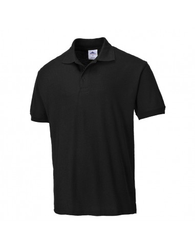 Portwest Polo de travail en coton piqué très doux Vérone Noir