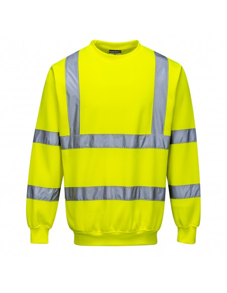 Portwest-Sweat haute visibilité de travail sans capuche extra doux-B303 Jaune