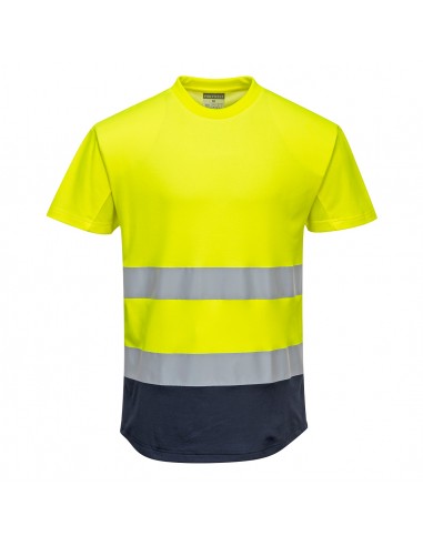 Portwest-Tee-shirt haute visibilité de travail Mesh bicolore Jaune/Marine
