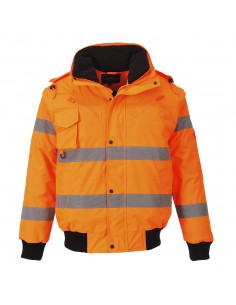 Portwest-Blouson bomber haute visibilité 3 en 1 ceinture élastiquée Orange