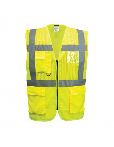 Portwest-Gilet haute visibilité de travail exécutive maille Madrid Jaune